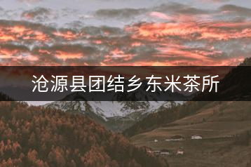 滄源縣團(tuán)結(jié)鄉(xiāng)東米茶所