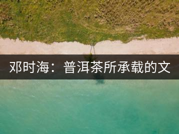鄧時海：普洱茶所承載的文化之美（”普洱茶第一人“視頻訪談錄）