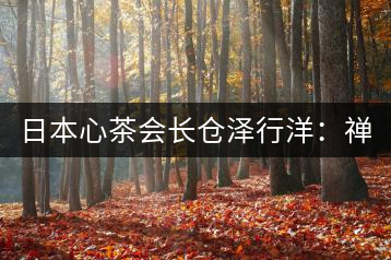 日本心茶會長倉澤行洋：禪需用茶去“抵達(dá)”