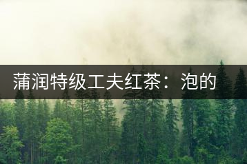 蒲潤特級(jí)工夫紅茶：泡的方便，喝的舒適