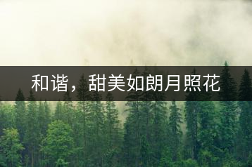 和諧，甜美如朗月照花
