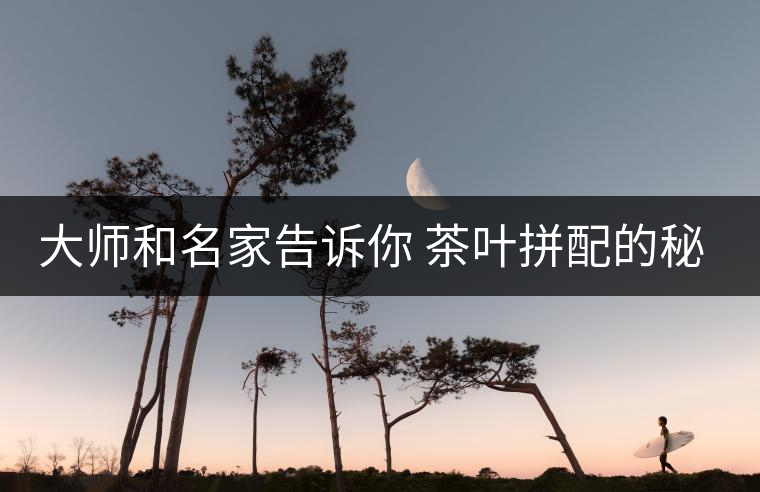 大師和名家告訴你 茶葉拼配的秘密