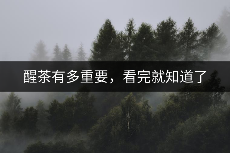 醒茶有多重要，看完就知道了