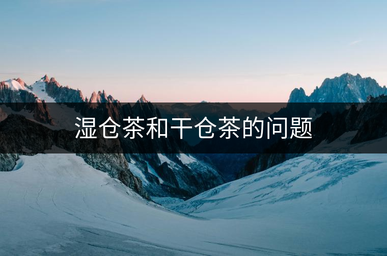 濕倉茶和干倉茶的問題