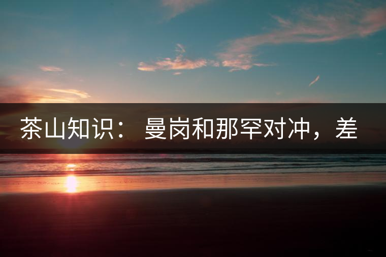 茶山知識(shí)： 曼崗和那罕對(duì)沖，差別在哪里？